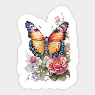 A butterfly with flowers Sticker